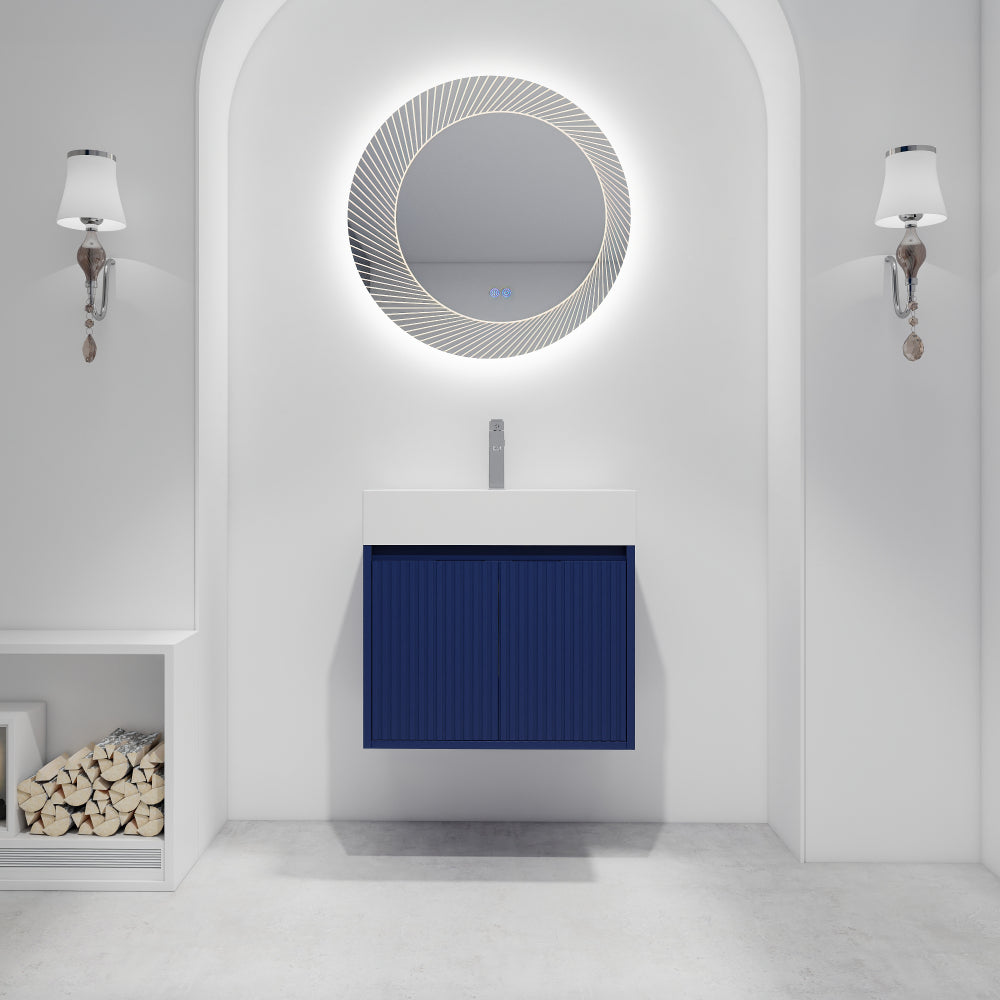 36" Floating Bathroom Vanity with Drop-Shaped Resin Sink