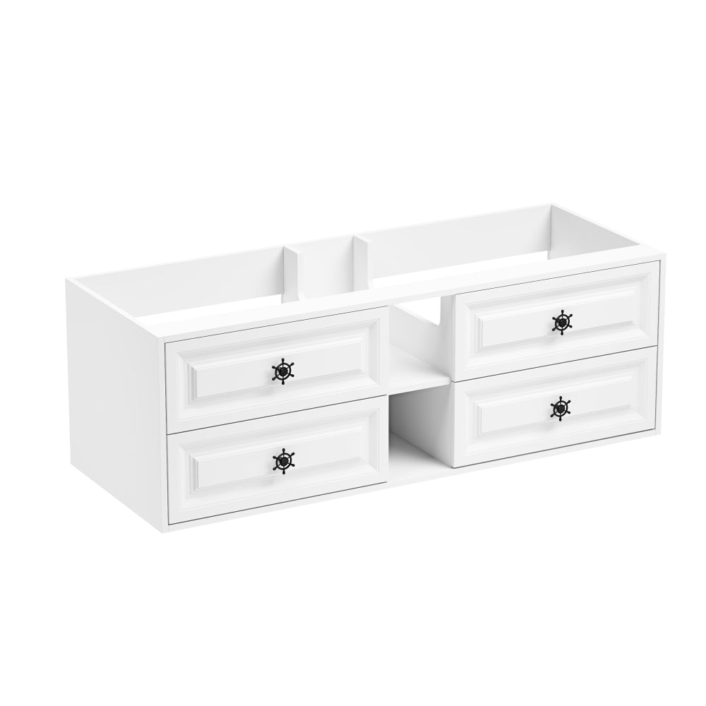 84" Wall Hung Bathroom Vanity Cabinet Fits Double Sinks, Cabinet Only (Countertop and Sinks Not Included)
