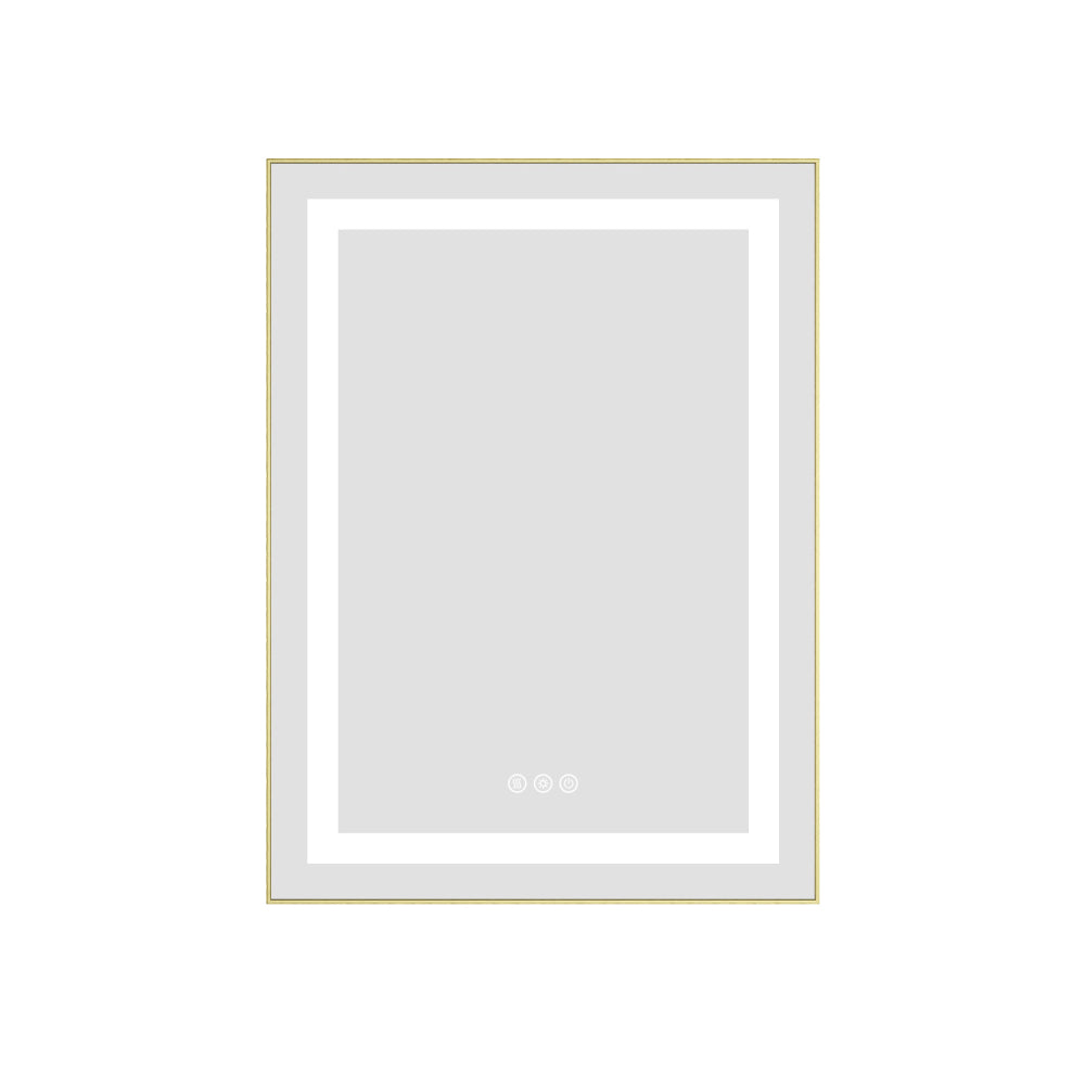 40" x 24" Inch LED Bathroom Mirror with Front and Backlight, Wall Mounted Vanity Mirror with Aluminum Frame, Anti-Fog, Memory, 3 Colors, Stepless Dimmable