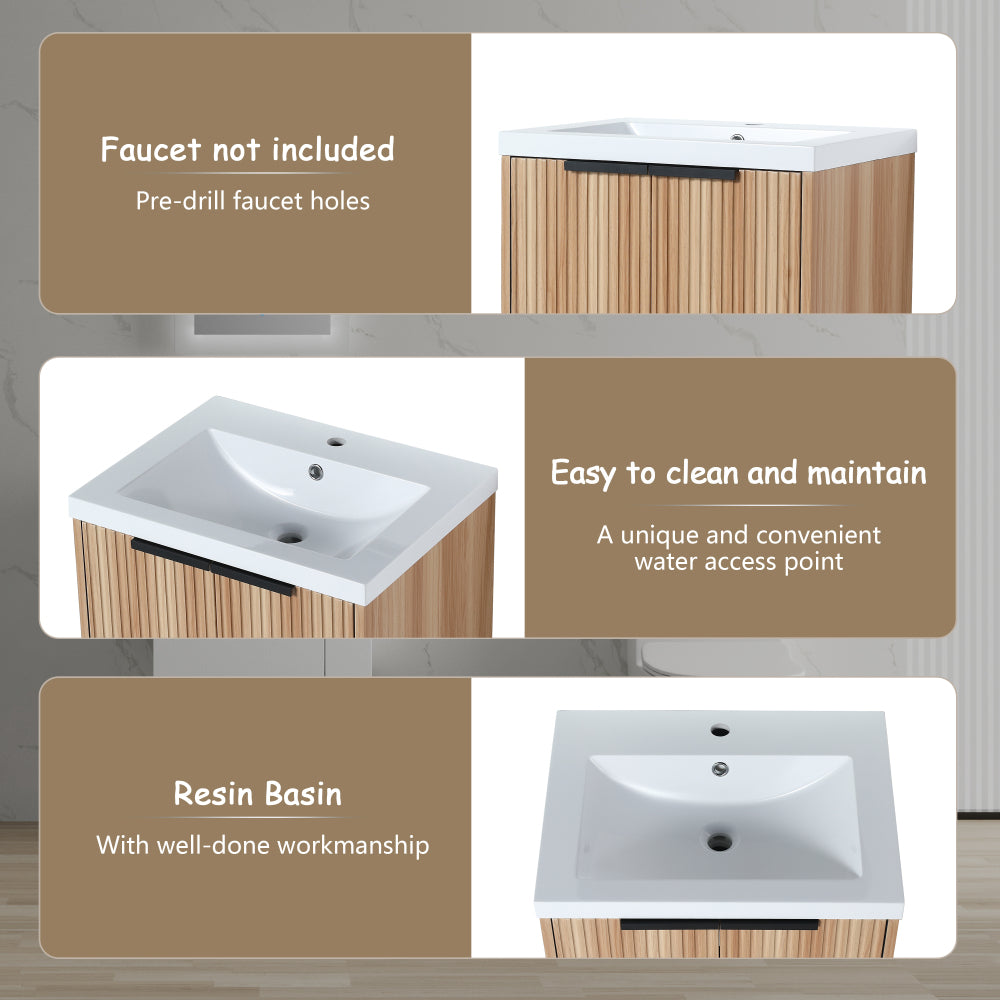 24 Inch Freestanding Bathroom Vanity With Resin Basin BVA01124MP-1,(W99981917)