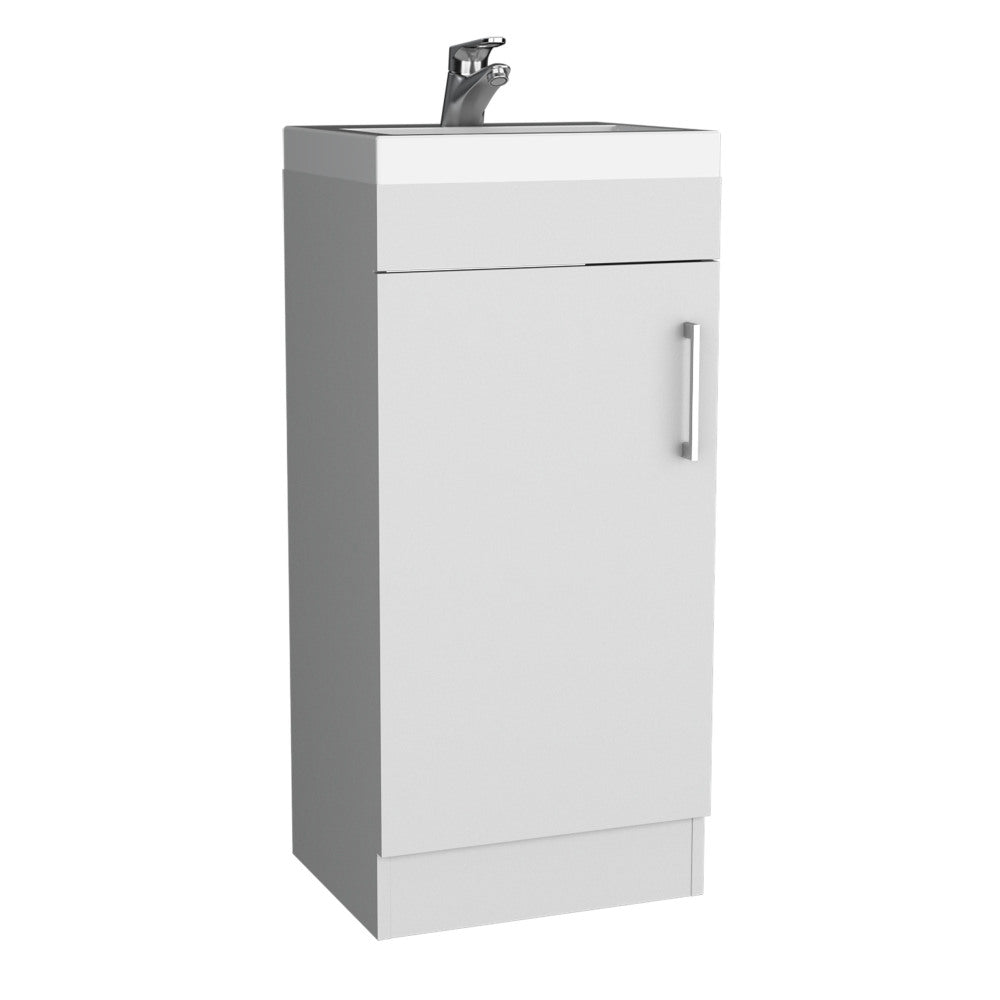 Bathroom Vanity, Single Door Cabinet, White