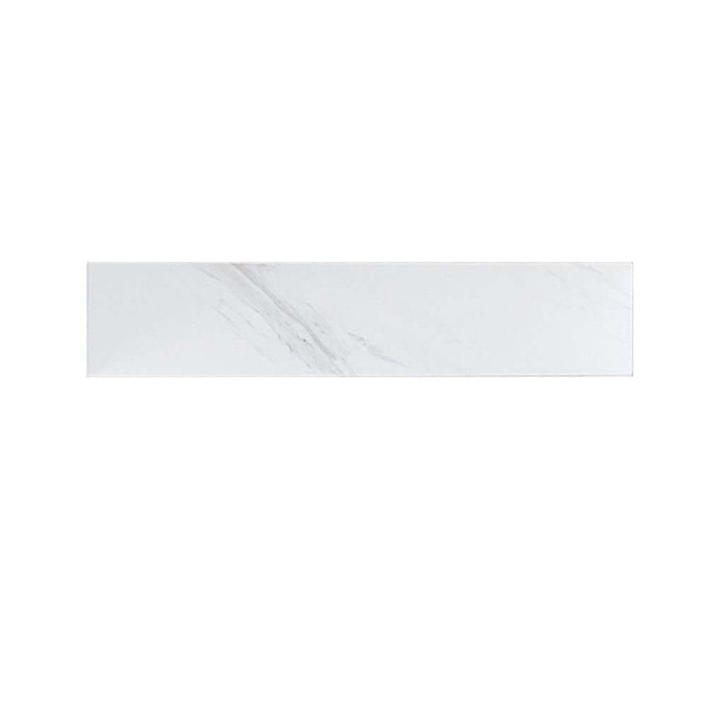31 Inch Marble Vanity Top, White Vanity Top with Pre-drilled Faucet Holes, Bathroom Vanity Top with Undermount Rectangular Middle Sink and 4" Height Backsplash, Bianco Carrara Venato