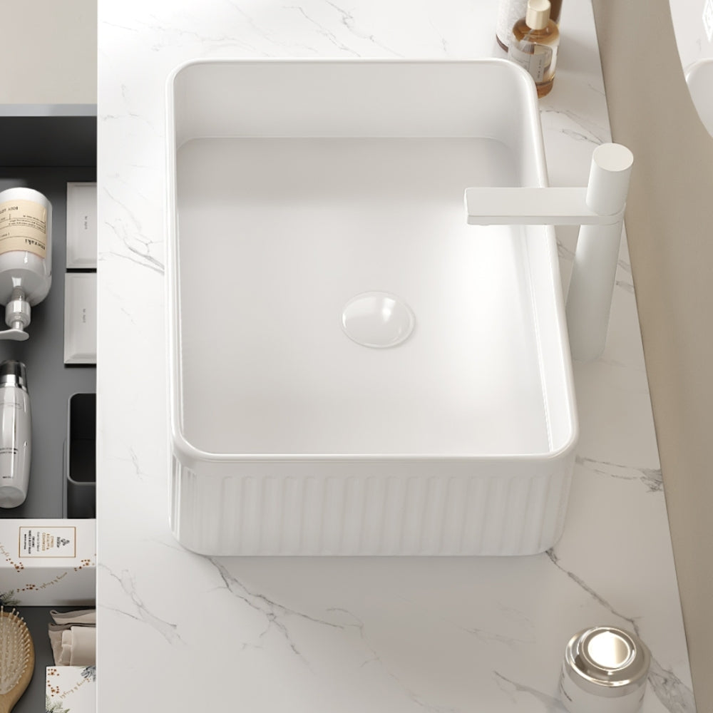 20inch Bathroom Vessel Sink without Cabinet, White Ceramic Basin