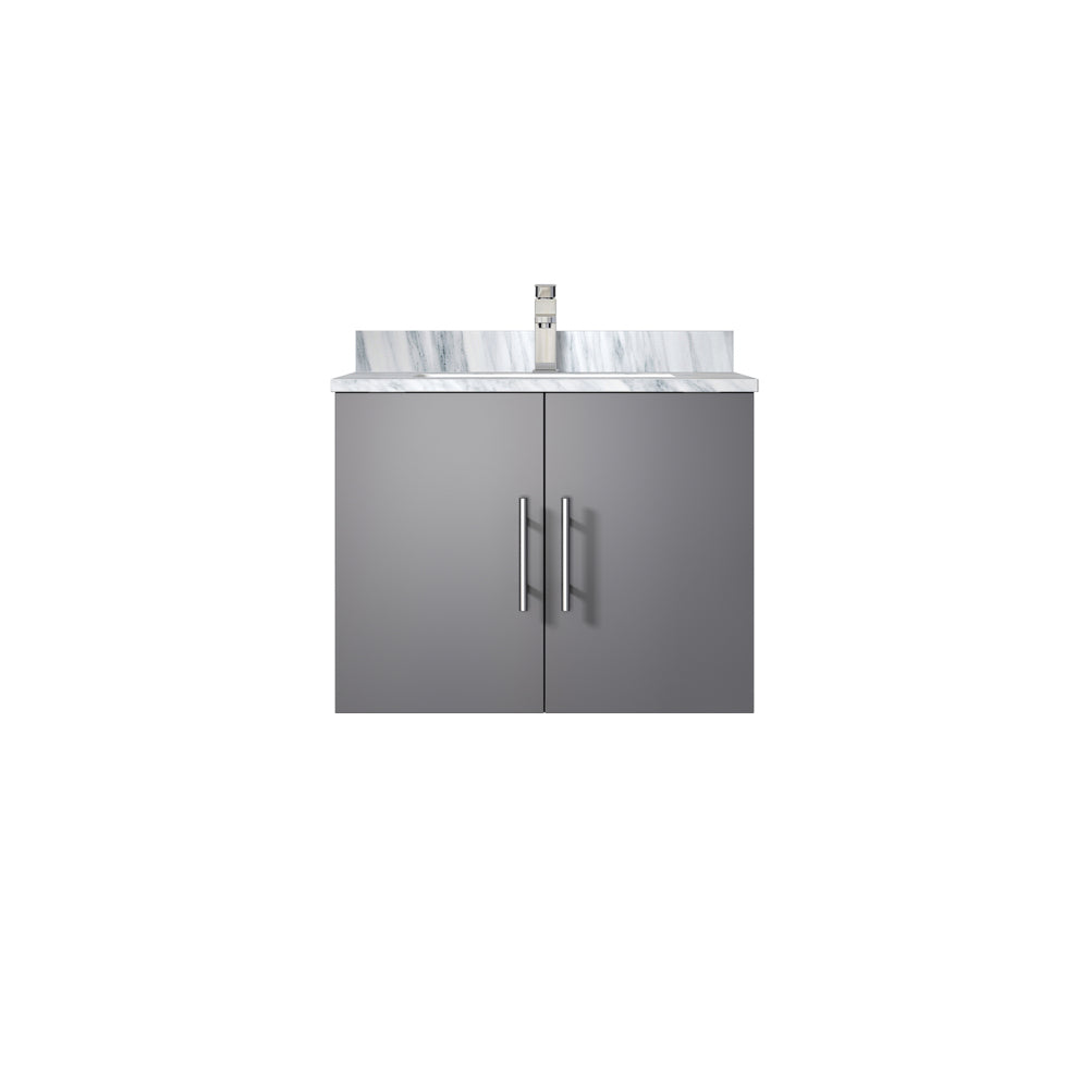 Dark Grey Bath Vanity 24 in. W x 22 in. D, Carrara Marble Top, and Faucet Set