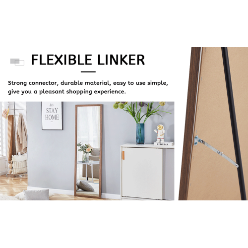 Third generation packaging upgrade, thickened border, brown wood grain solid wood frame full length mirror, dressing mirror, bedroom entrance, decorative mirror, and floor standing mirror. 57.9"*18.1"