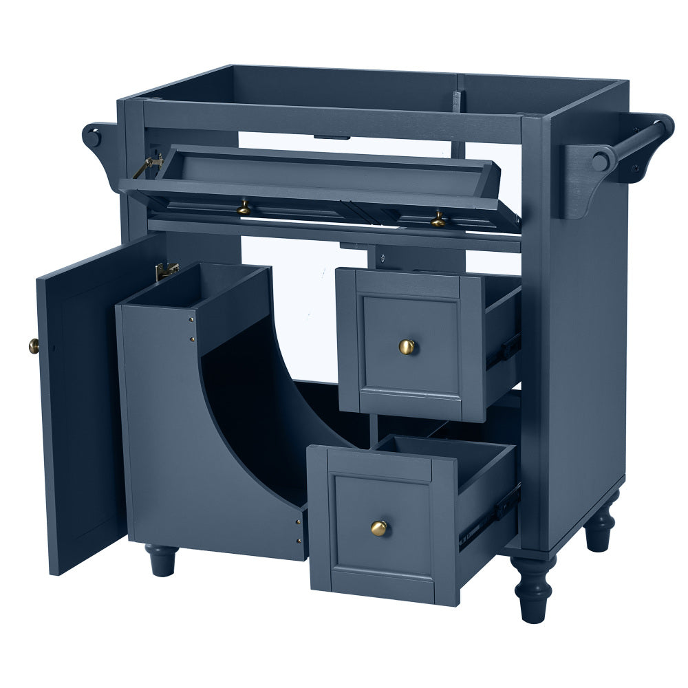 30'' Bathroom Vanity with Top Sink, Modern Bathroom Storage Cabinet with 2 Drawers and a Tip-out Drawer, Single Sink Bathroom Vanity (Same as SW000143AAE)