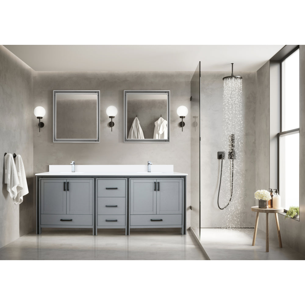 Rustic Barnwood Double Bath Vanity 80 in. W x 22 in. D, with Cultured Marble Top
