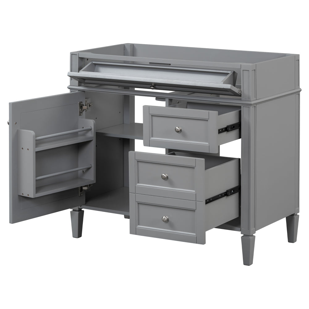 36'' Bathroom Vanity with Top Sink, Modern Bathroom Storage Cabinet with 2 Drawers and a Tip-out Drawer, Single Sink Bathroom Vanity