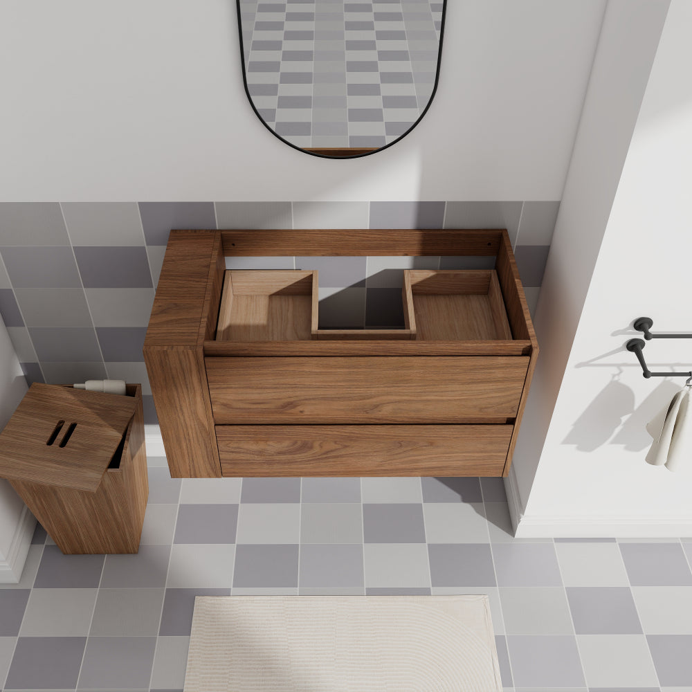 36"Wall Mounting Bathroom Vanity, Soft Close Drawer(Only Vanity, Without Basin)