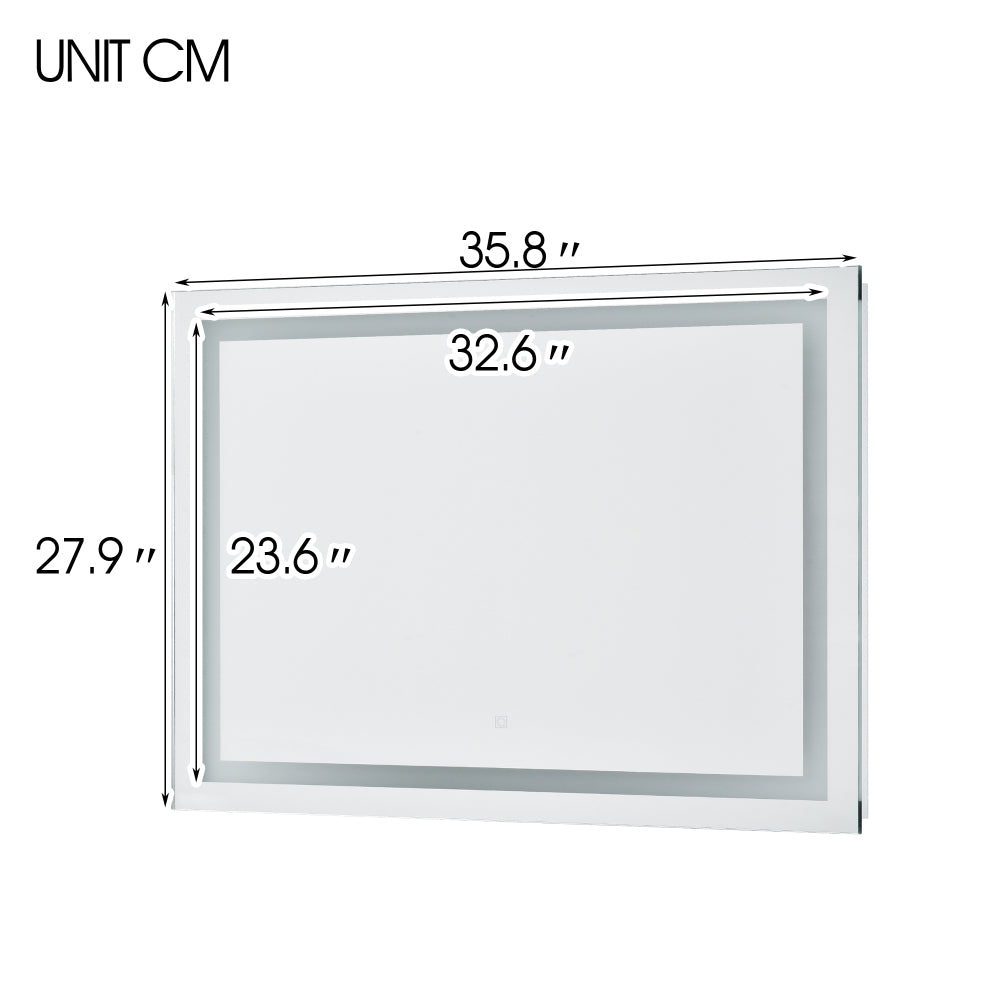Bathroom Vanity LED Lighted Mirror-(Horizontal/Vertical)-36*28in