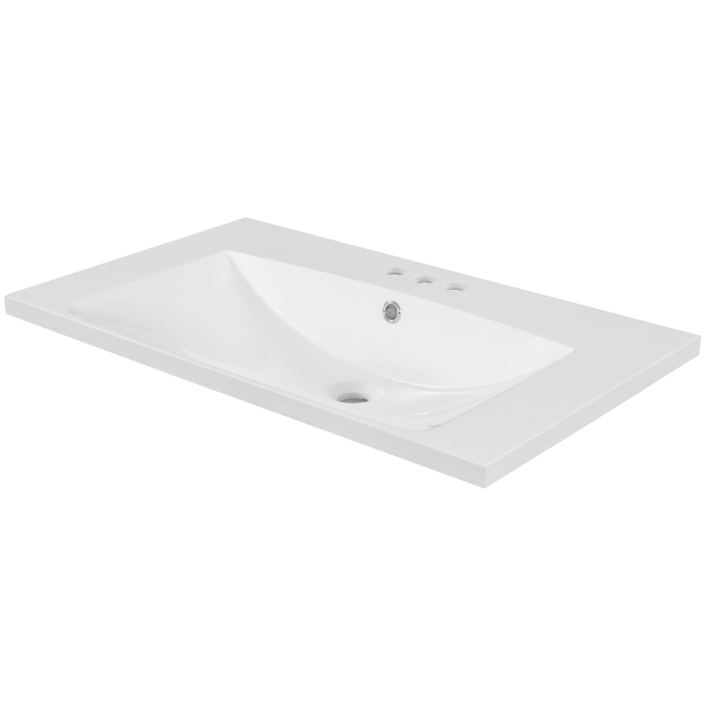 30" Bathroom Vanity with Sink, Bathroom Cabinet with Two Doors and One Drawer, White (OLD SKU: JL000005AAK-1)