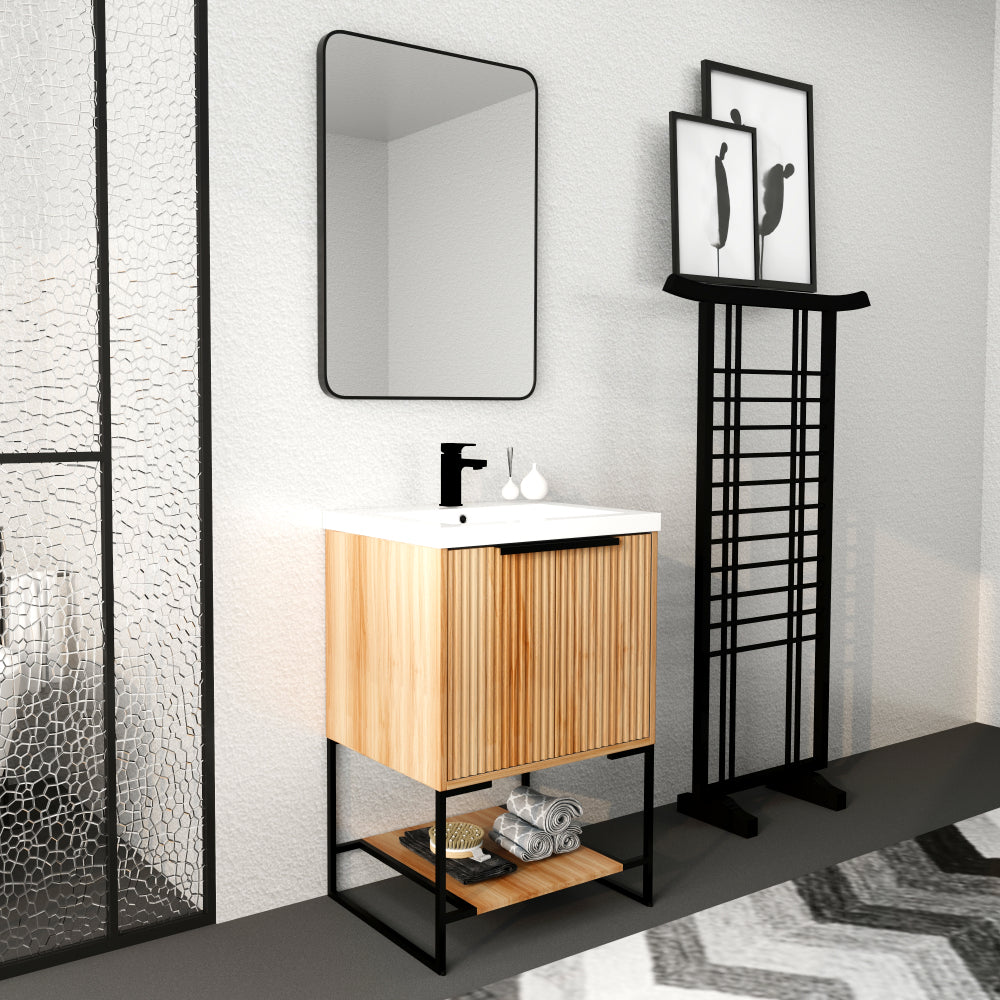 24 Inch Freestanding Bathroom Vanity With Resin Basin BVA01124MP-1,(W99981917)