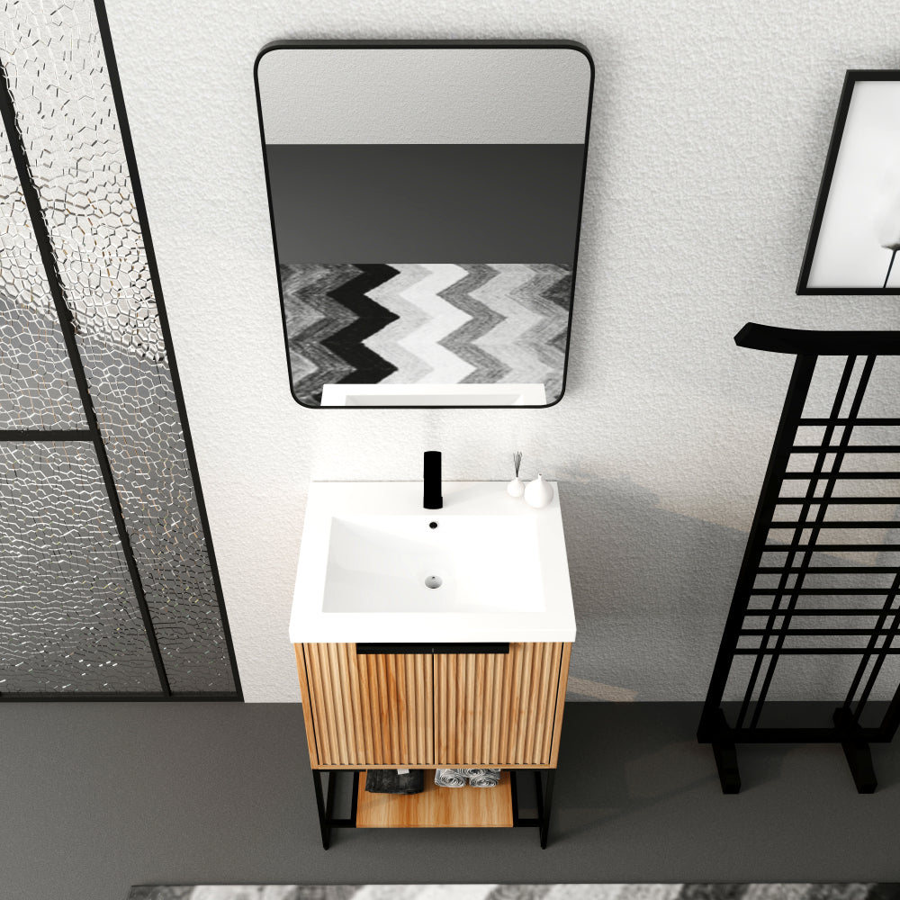 24 Inch Freestanding Bathroom Vanity With Resin Basin BVA01124MP-1,(W99981917)