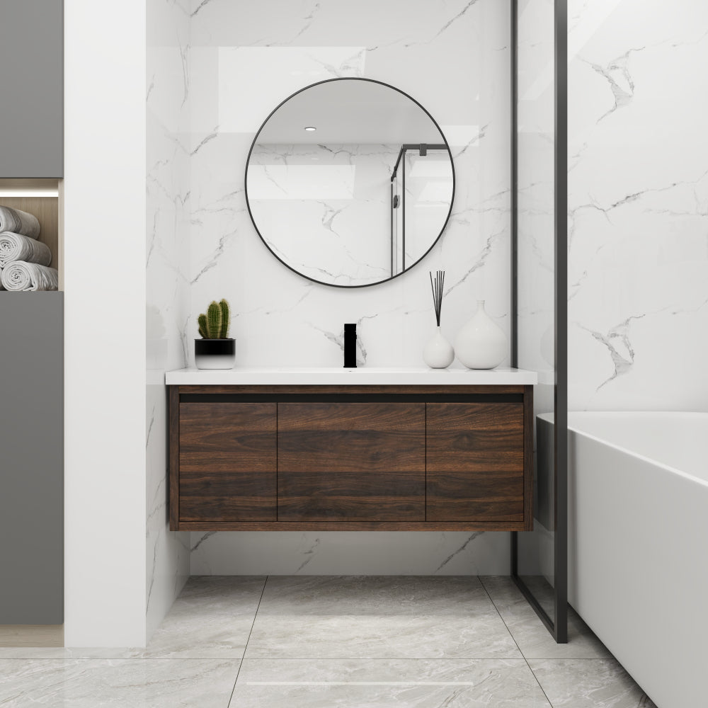 36 Inch Wall Mounted Bathroom Vanity With Gel Sink