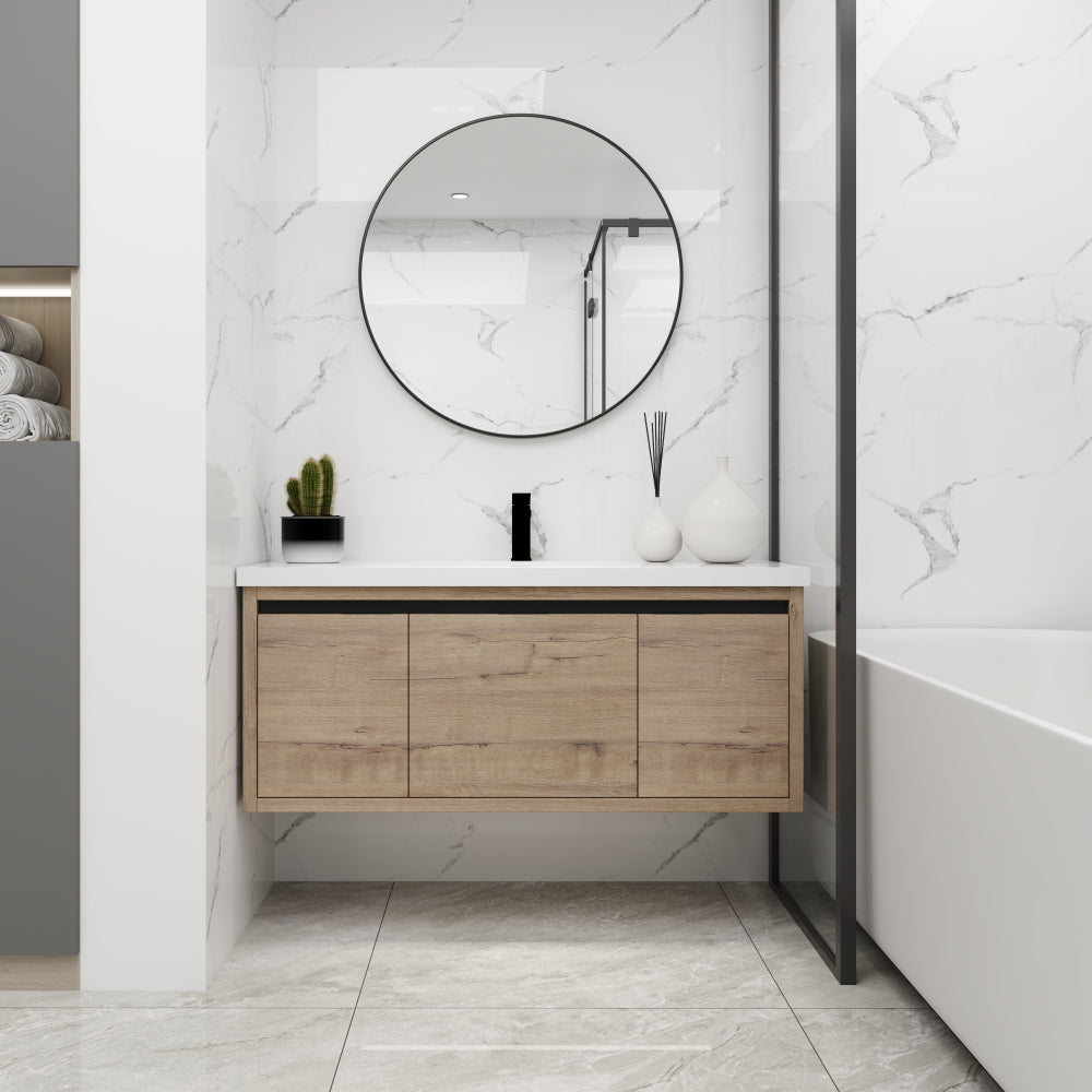 36 Inch Wall Mounted Bathroom Vanity With Gel Sink