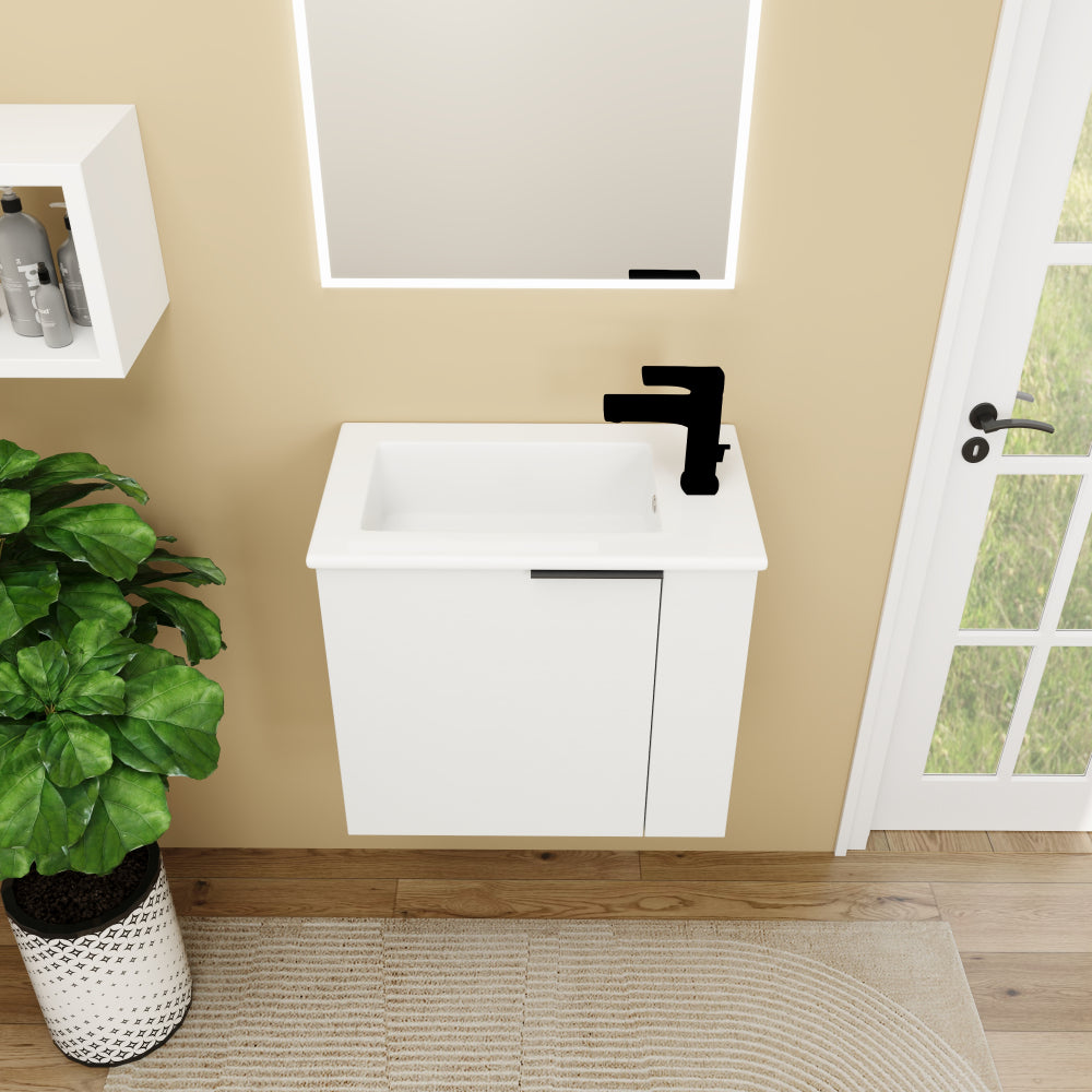 Bathroom Vanity with Sink 22 Inch for Small Bathroom,Floating Bathroom Vanity with Soft Close Door,Small Bathroom Vanity with Sink, 22x13 (KD-Packing)