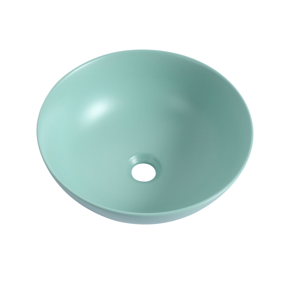 Ceramic Round Above Counter White Bathroom Sink Art Basin(BAB217MOWH)