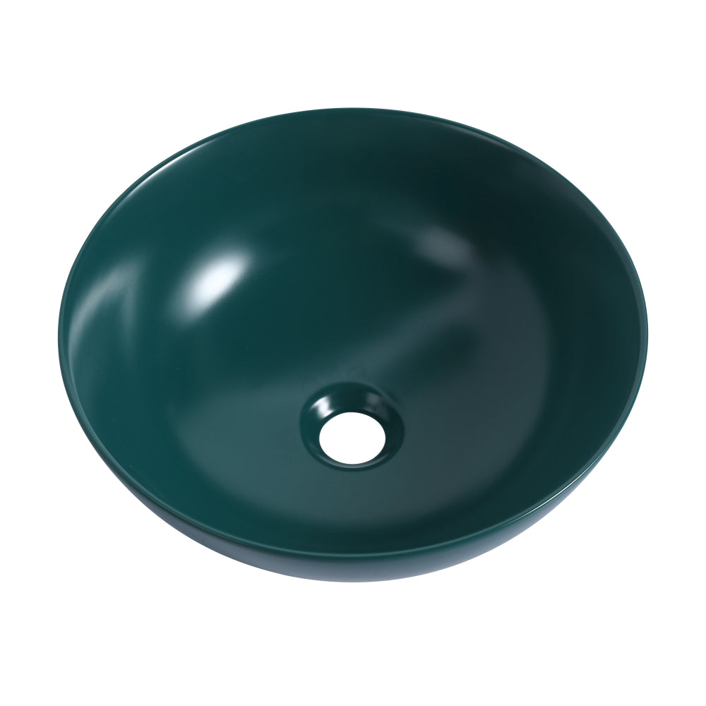 Ceramic Round Above Counter White Bathroom Sink Art Basin(BAB217MOWH)