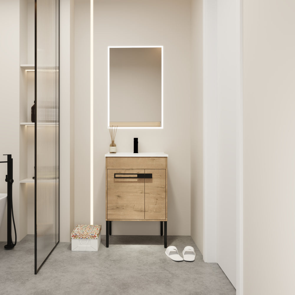 30 Inch Bathroom Vanity, Freestanding Bathroom Vanity or Floating is Optional Conversion, 30*18-00330CG-1(KD-Packing)-Excluding Sink