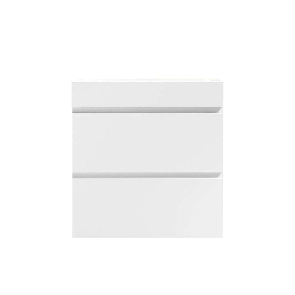 BB02-24-101, Integrated solid surface basin WITHOUT drain & faucet, glossy white color