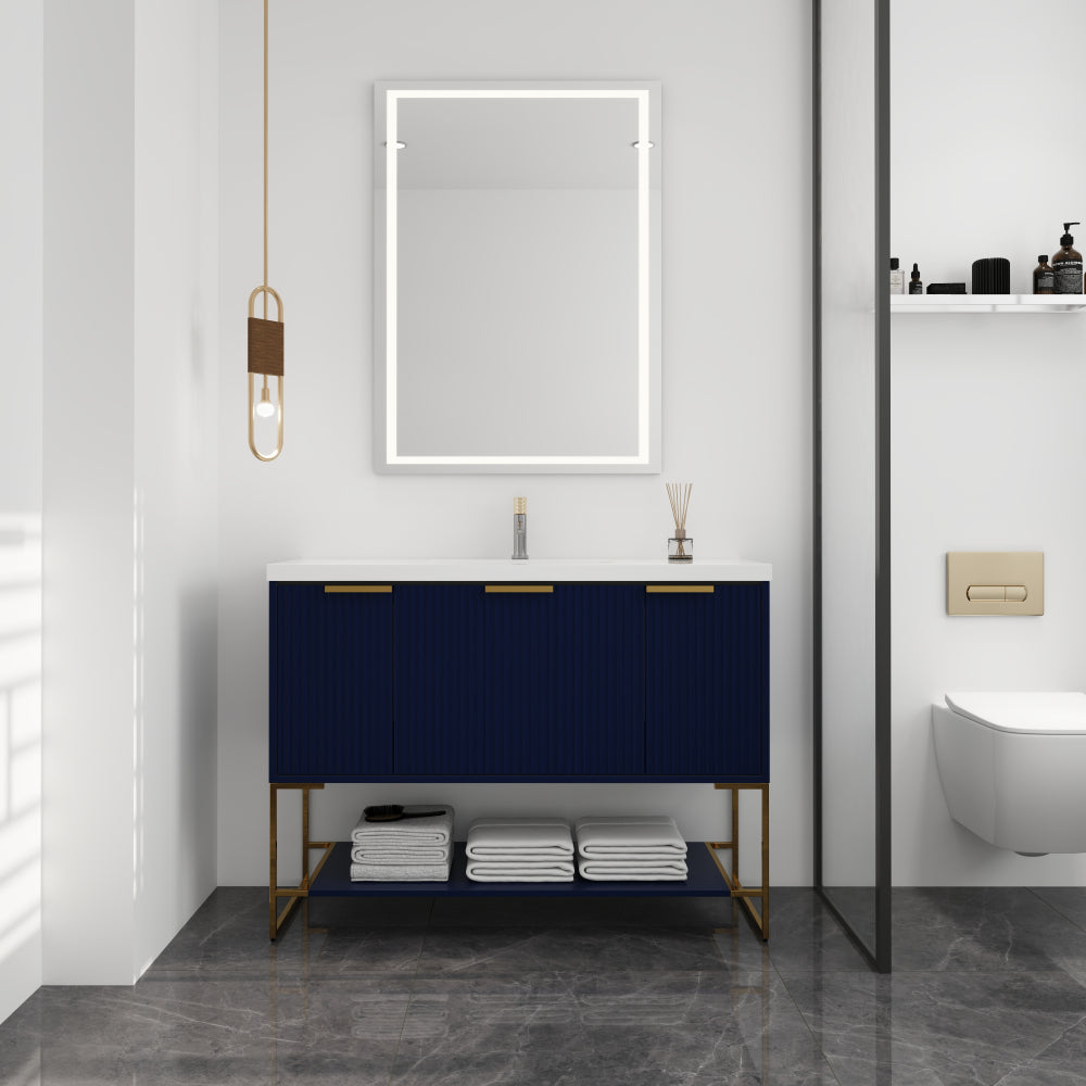 48 Inch Freestanding Bathroom Vanity With Resin Basin,48x18