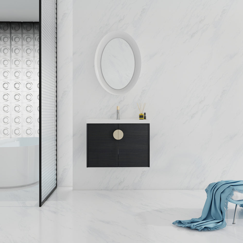 24 Inch Soft Close Doors Bathroom Vanity With Sink, Suitable For Small Bathroom