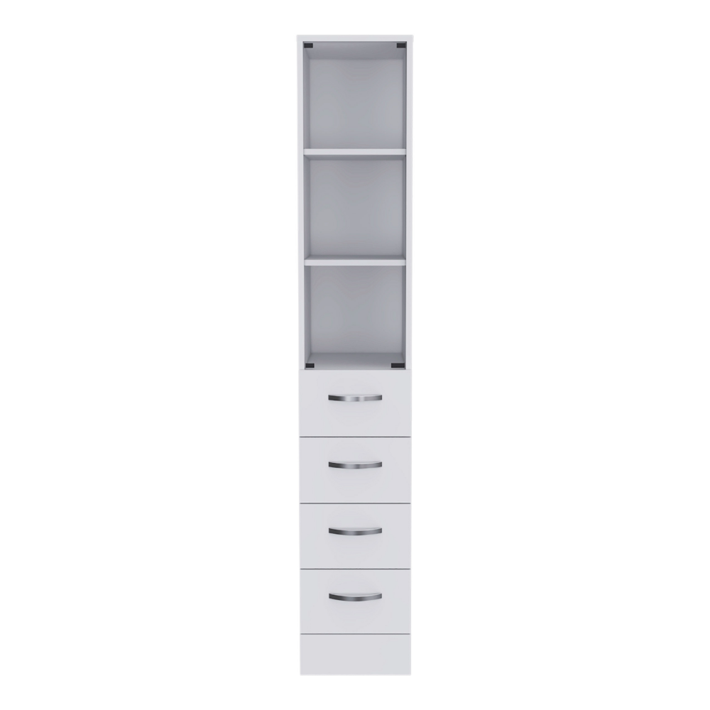 2 Piece Bathroom Set, Acra Free Standing Vanity + Magna Linen Cabinet , White