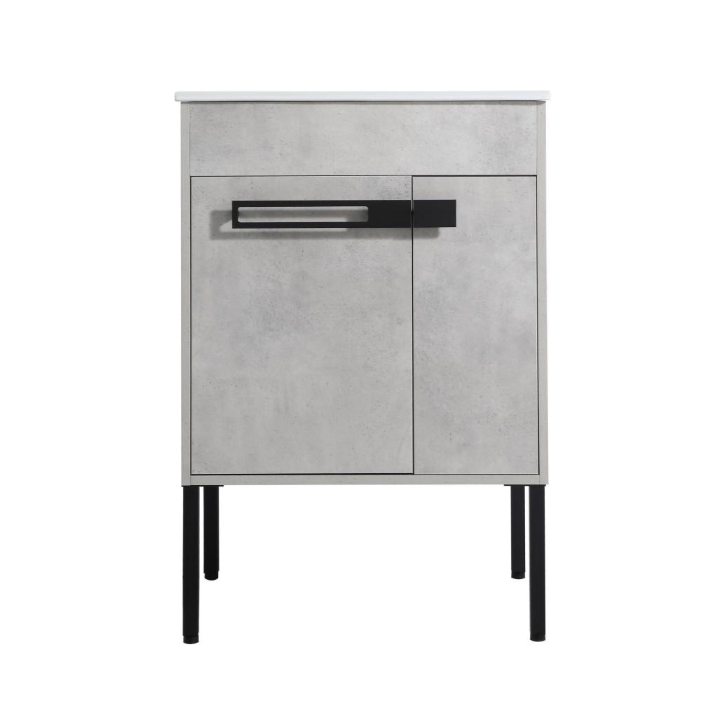 24 Inch Bathroom Vanity, Freestanding Bathroom Vanity or Floating is Optional Conversion-00324CG-1-G-BL9060B(KD-Packing)