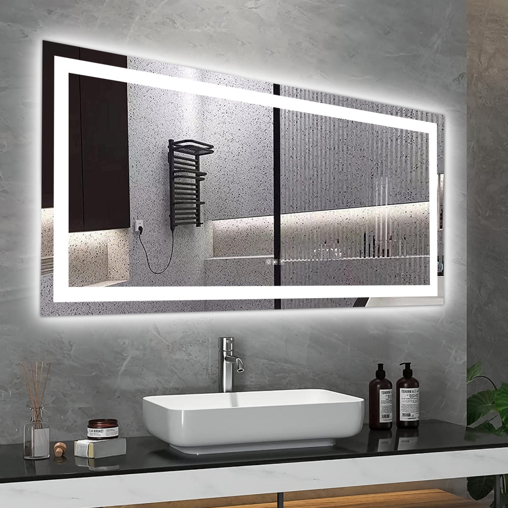 72" x 36" LED Bathroom Mirror with Anti-Fog and Touch Sensor – Modern Frameless Lighted Wall Mirror for Bathroom Vanity, Shower Room, or Dressing Area