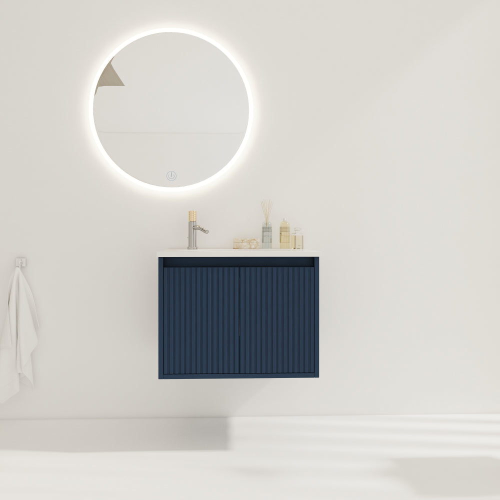 36" Floating Bathroom Vanity with Drop-Shaped Resin Sink
