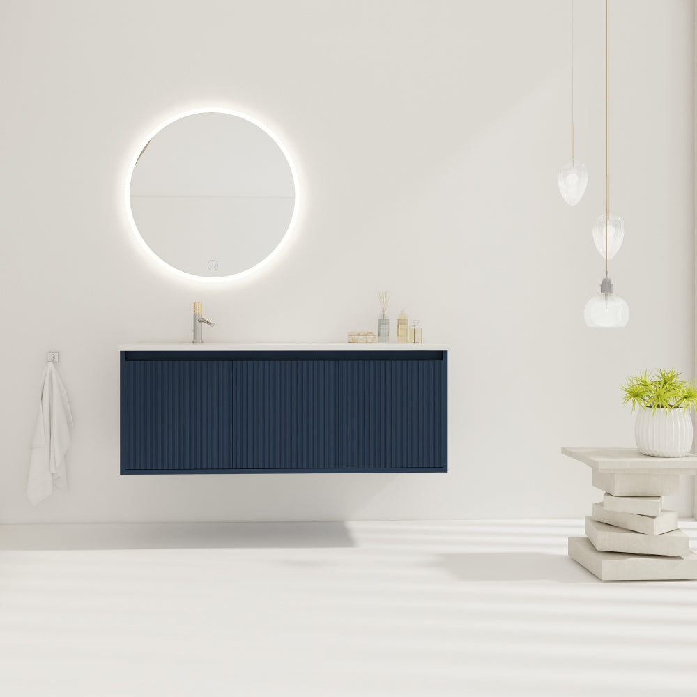 36" Floating Bathroom Vanity with Drop-Shaped Resin Sink