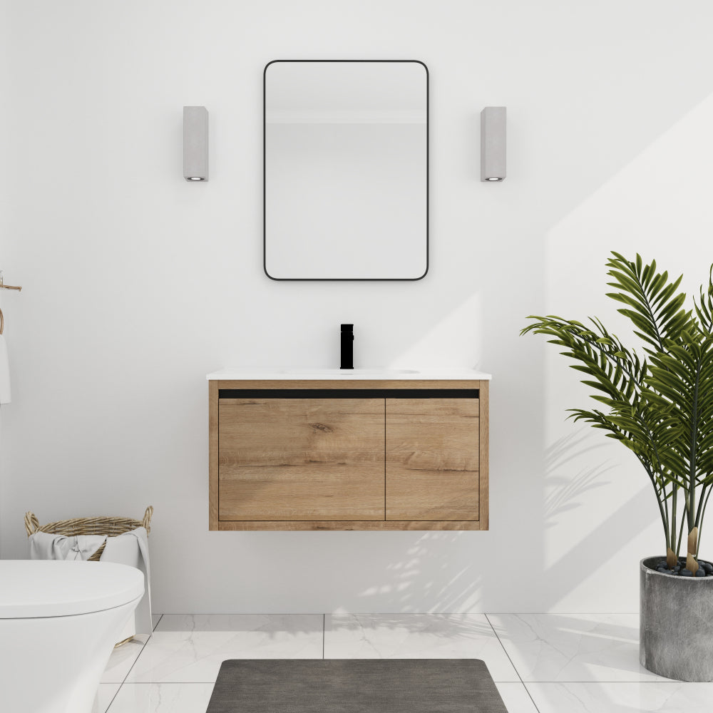 48 Inch Bathroom Cabinet With Sink,Soft Close Doors and Drawer,Float Mounting Design,48x18