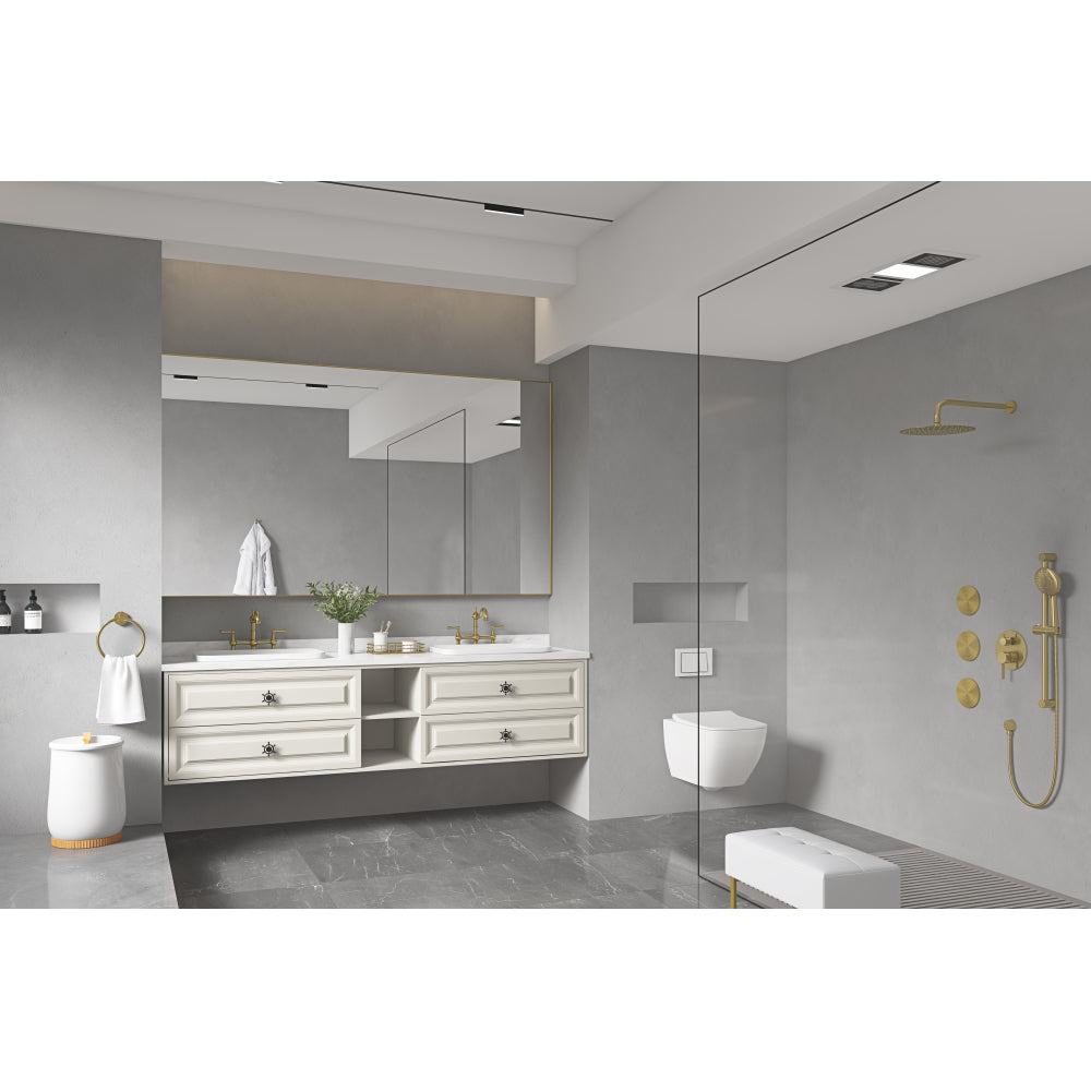 72in. W x 48in. H Metal Framed Bathroom Mirror for Wall, Rectangle Mirror, Bathroom Vanity Mirror Farmhouse, Anti-Rust, Hangs Horizontally