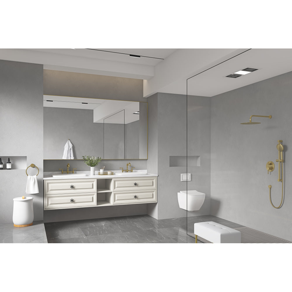 72in. W x 48in. H Metal Framed Bathroom Mirror for Wall, Rectangle Mirror, Bathroom Vanity Mirror Farmhouse, Anti-Rust, Hangs Horizontally
