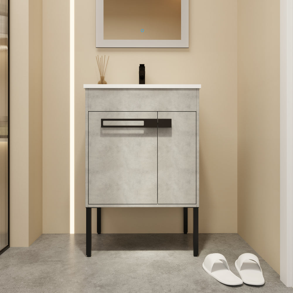 24 Inch Bathroom Vanity, Freestanding Bathroom Vanity or Floating is Optional Conversion-00324CG-1-G-BL9060B(KD-Packing)