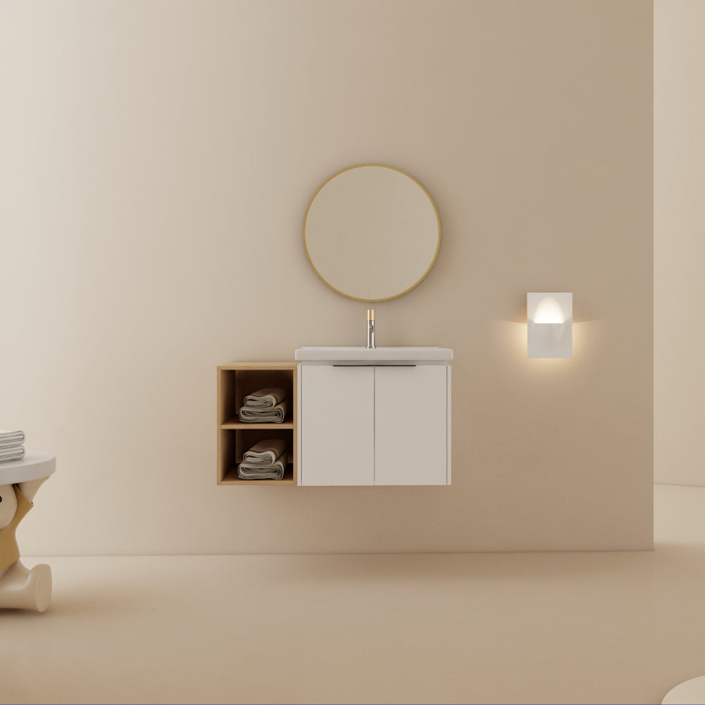28 Inch Soft Close Doors Bathroom Vanity With Sink, For Small Bathroom (KD-Packing)