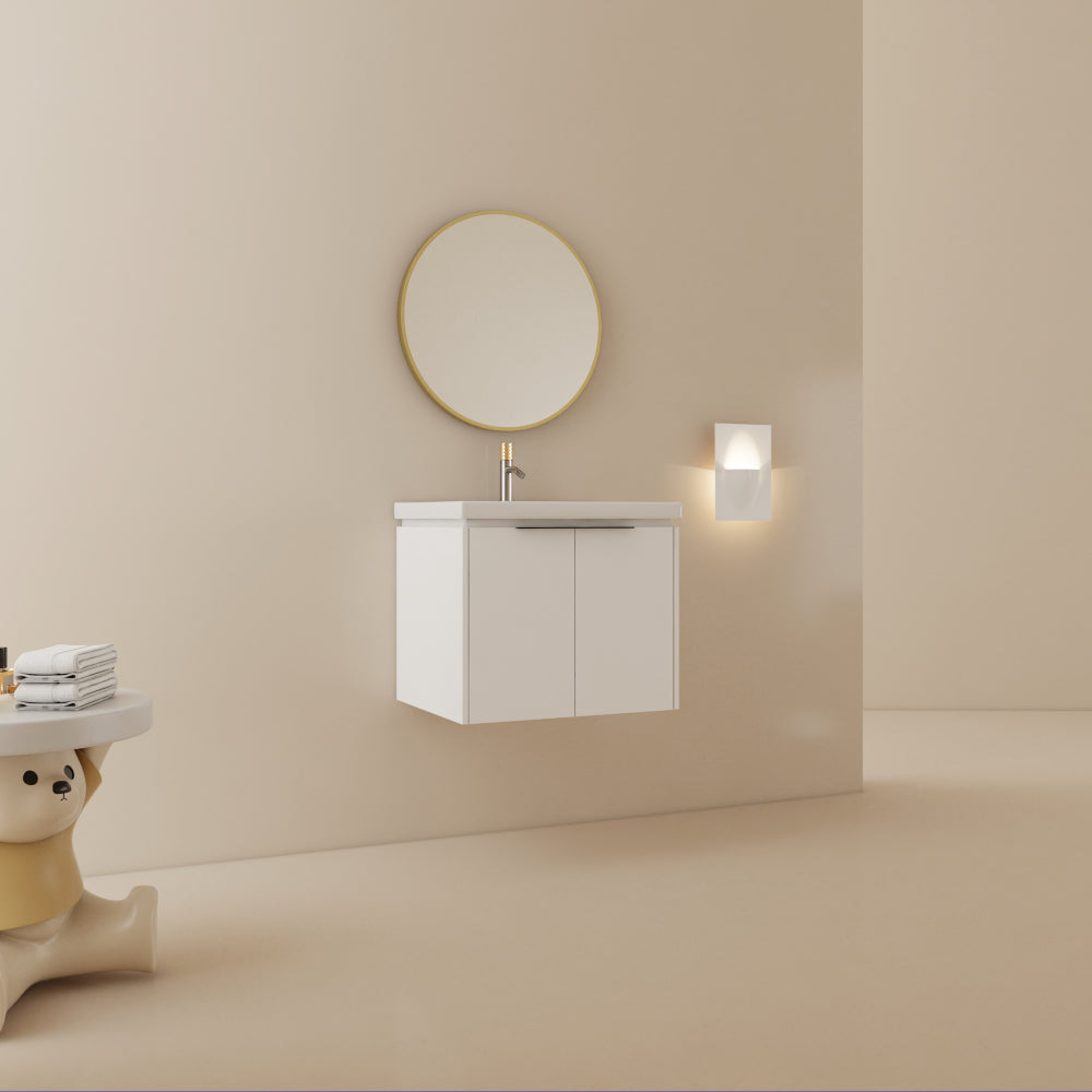 28 Inch Soft Close Doors Bathroom Vanity With Sink, For Small Bathroom (KD-Packing)