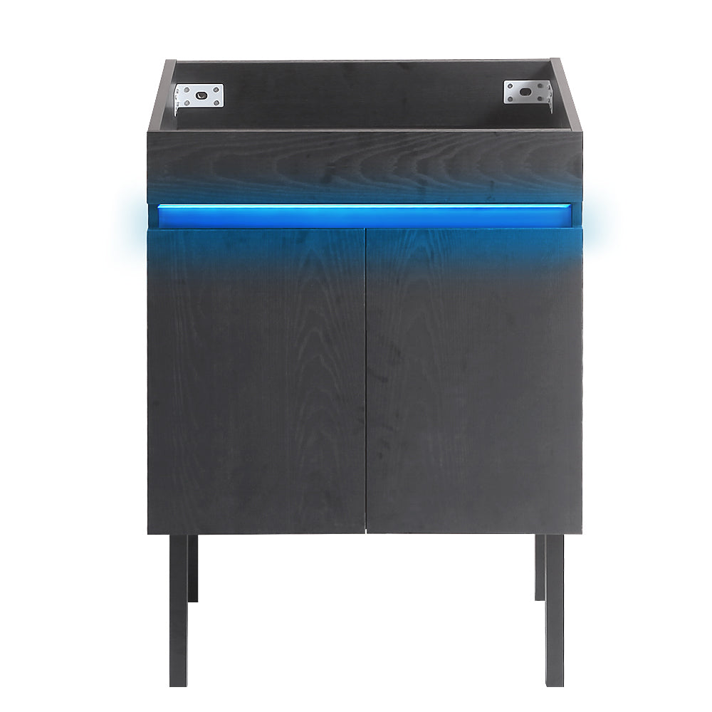 30''Bathroom Vanity with metal kickstand,black (Without ceramic basin)