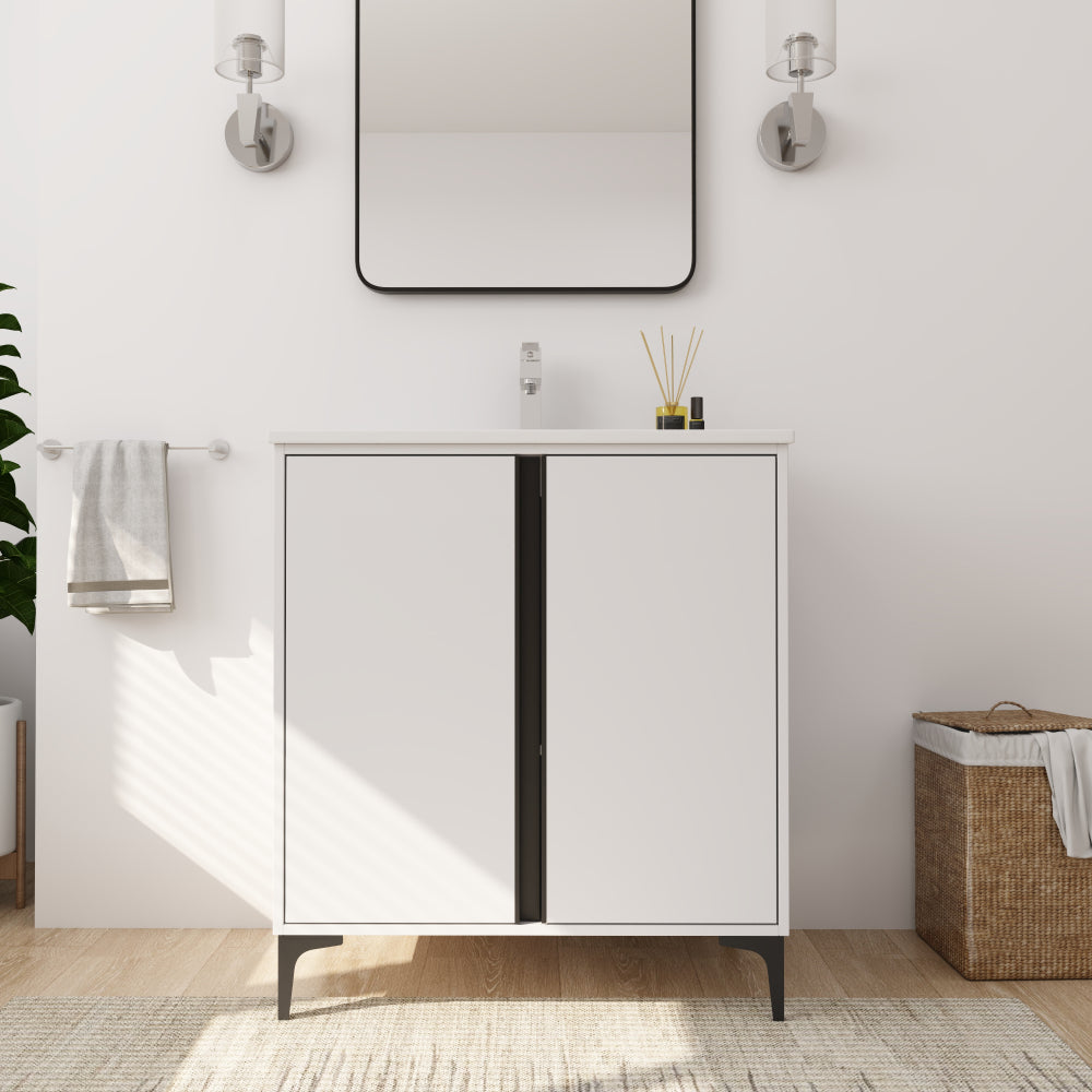 Soft Close Doors Bathroom Vanity,30 Inch For Small Bathroom (Only Vanity ,NO Sink)