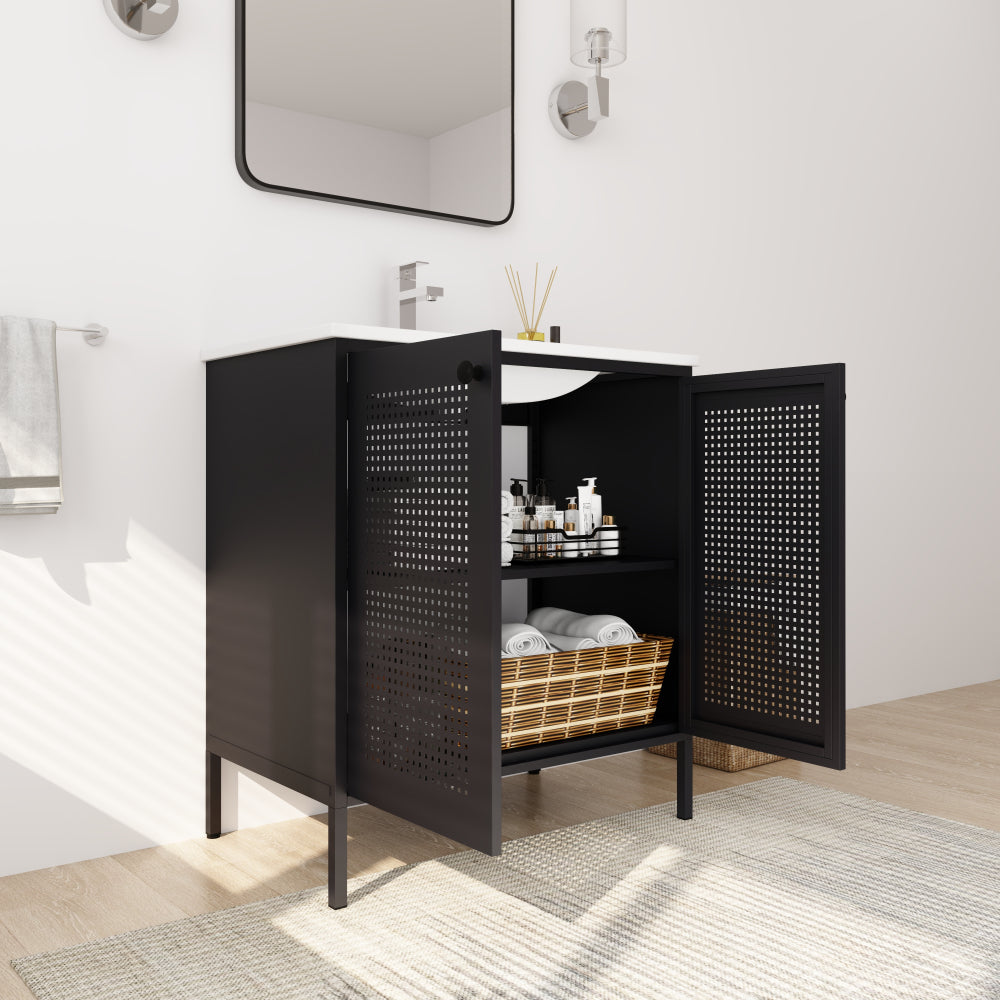 30 Inch Freestanding Bathroom Vanity (Excluding Top Sink)-BVB05730BK-1