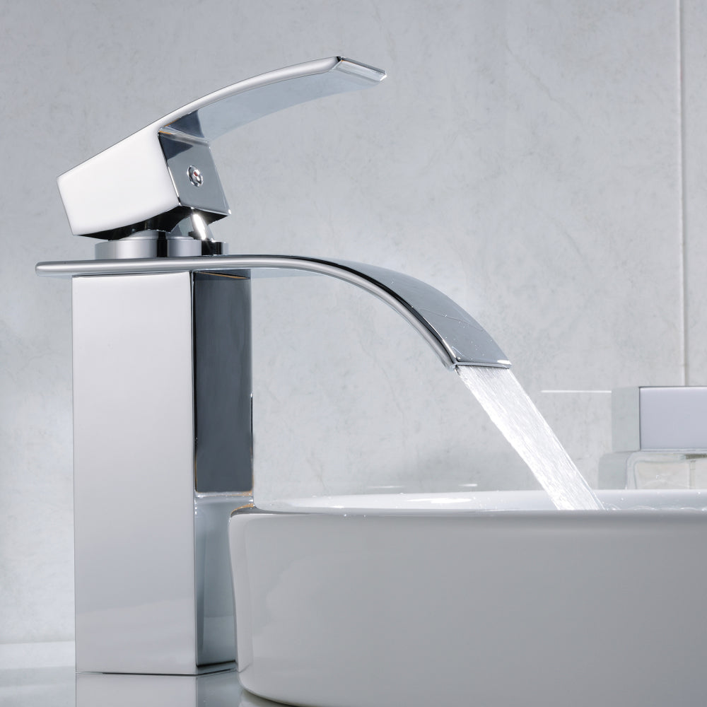 Chrome Bathroom Faucet,Faucet for Bathroom Sink, Single Hole Bathroom Faucet Modern Single Handle Vanity Basin Faucet