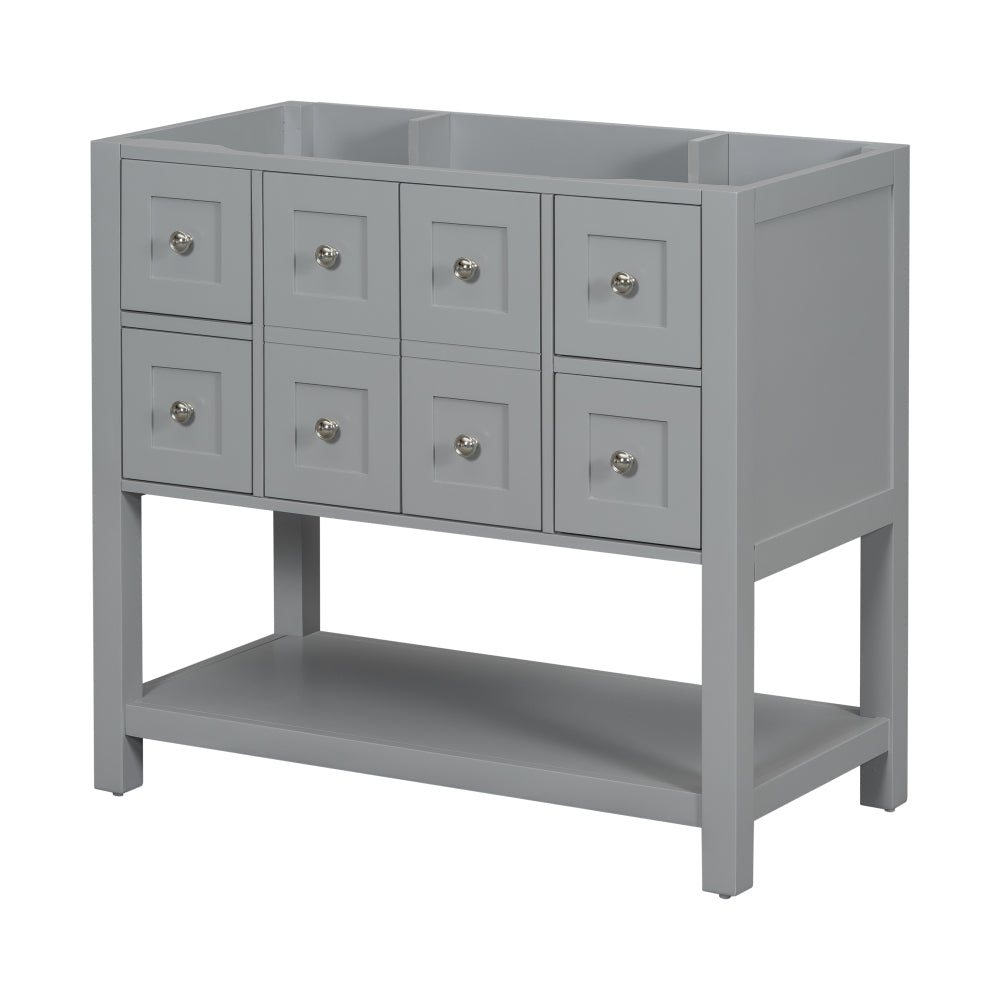 36'' Bathroom Vanity with Undermount Sink,Free Standing Vanity Set with 4 Drawers& Soft Closing Doors,Solid Wood Frame Bathroom Storage Cabinet (Same as SW000123AAE)