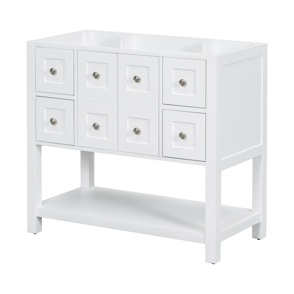 36'' Bathroom Vanity with Undermount Sink,Free Standing Vanity Set with 4 Drawers& Soft Closing Doors,Solid Wood Frame Bathroom Storage Cabinet (Same as SW000123AAE)