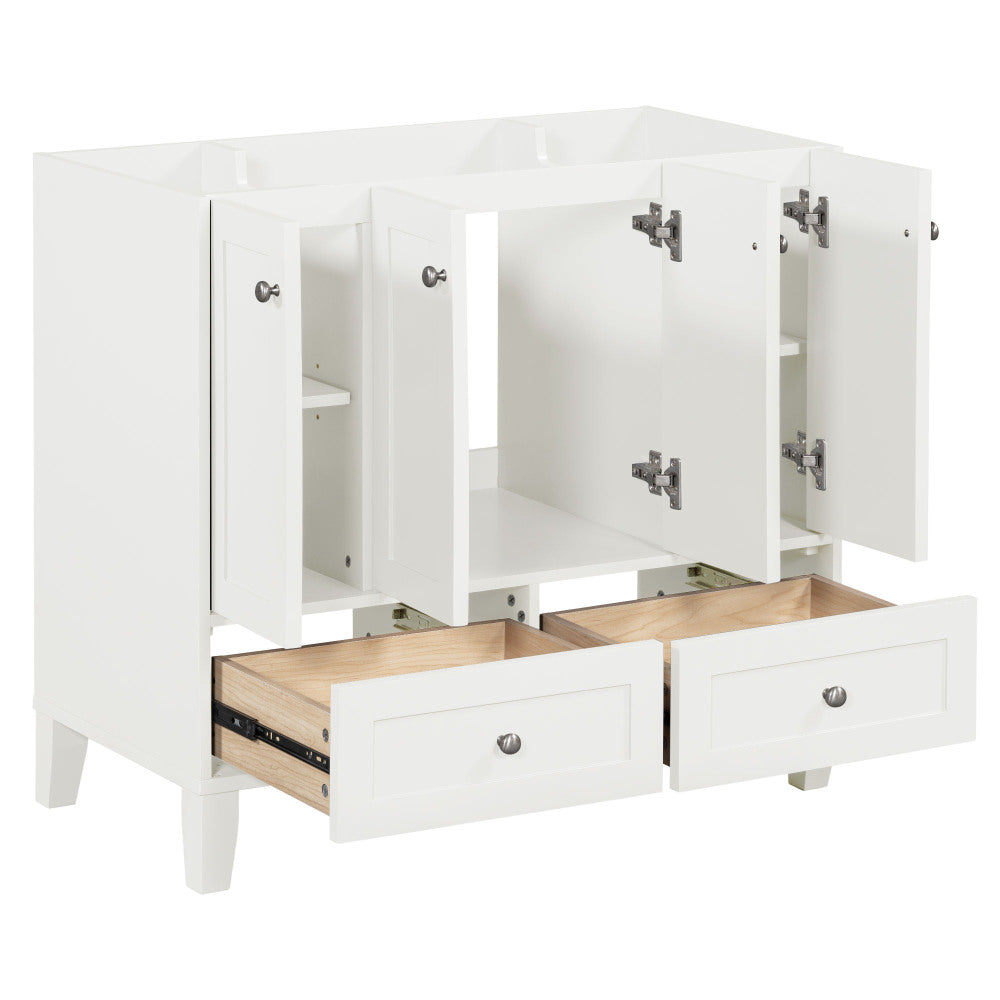 36'' Bathroom Vanity with Resin Sink Combo,Solid Wood Frame Bathroom Storage Cabinet, Freestanding Vanity Set with 4 Soft Closing Doors& 2 Drawers (Same as SW000124AAK)
