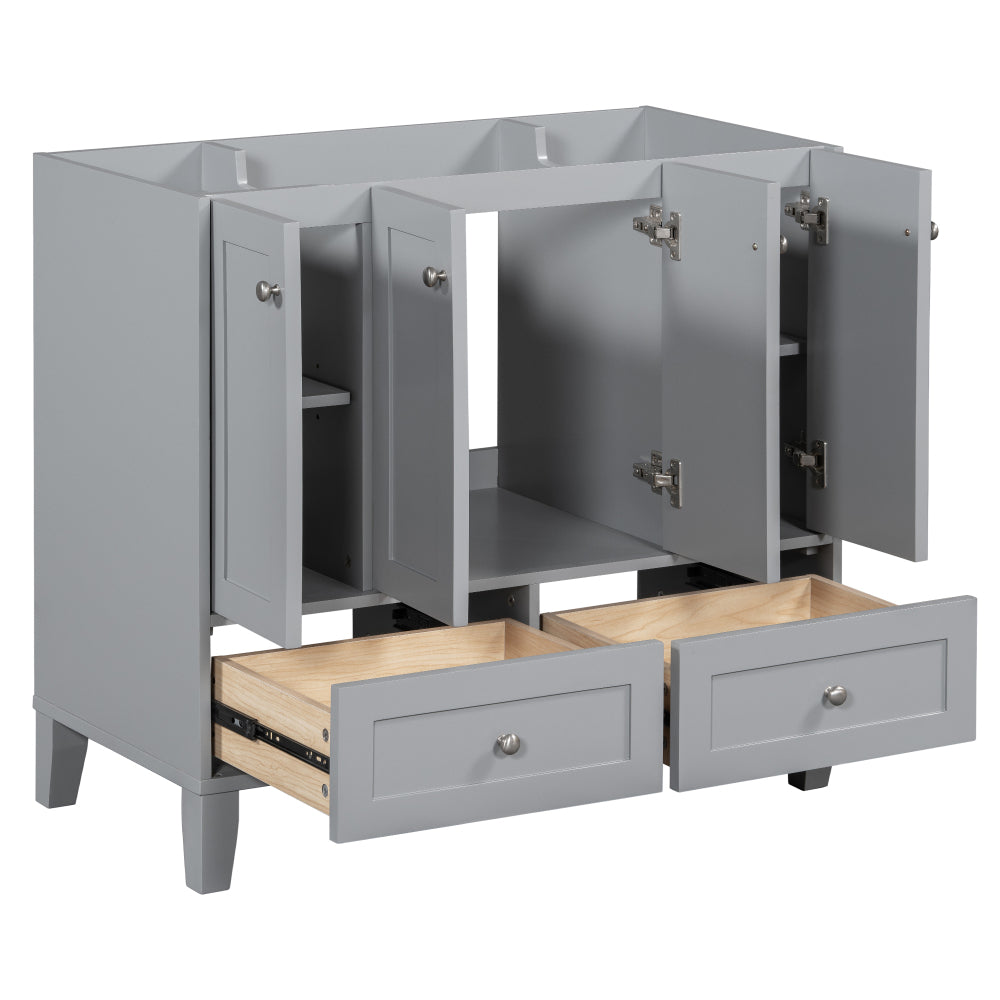 36'' Bathroom Vanity with Resin Sink Combo,Solid Wood Frame Bathroom Storage Cabinet, Freestanding Vanity Set with 4 Soft Closing Doors& 2 Drawers (Same as SW000124AAK)