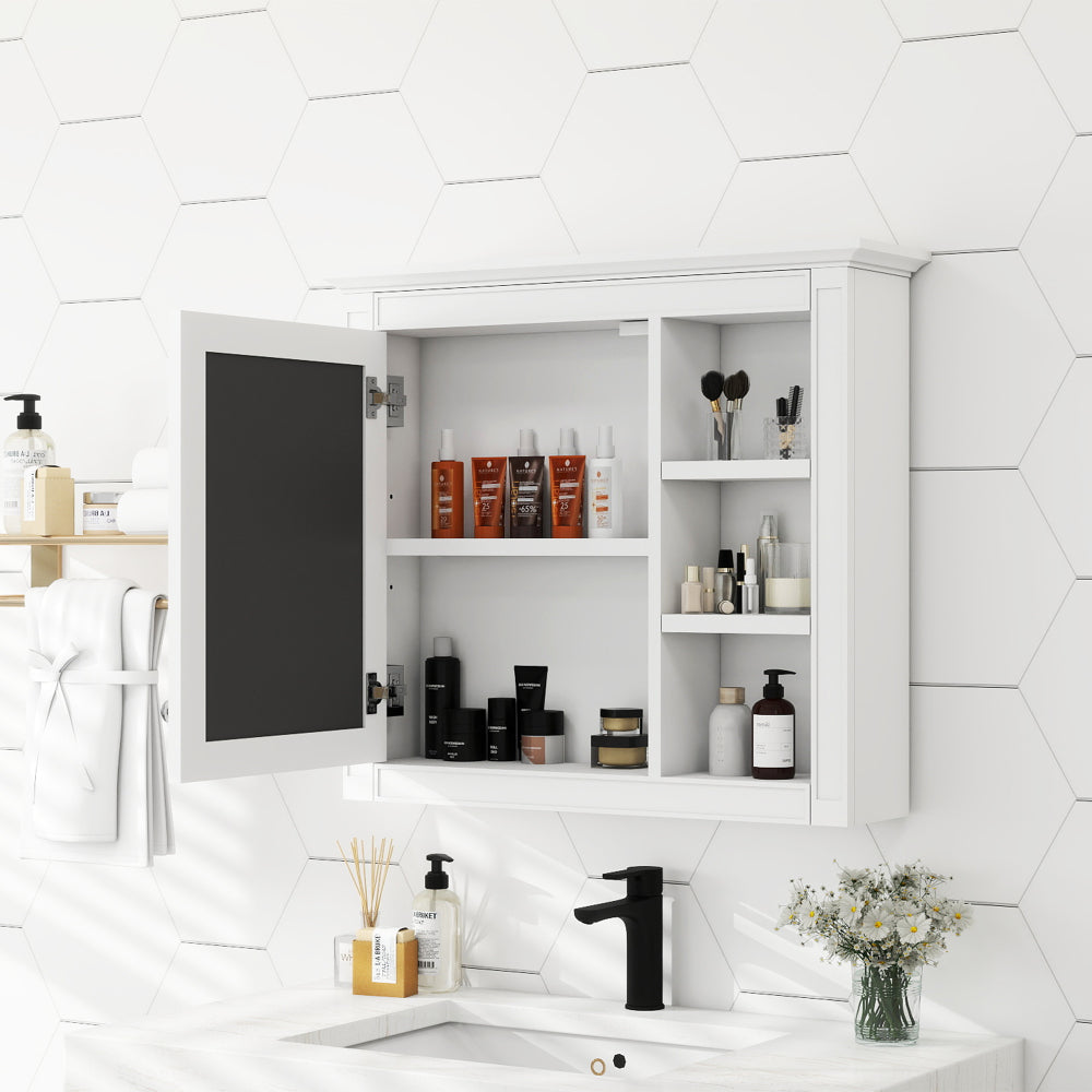 30'' x 28'' Medicine Cabinet, Wall Mounted Bathroom Storage Cabinet, Modern Bathroom Wall Cabinet with Mirror,Medicine Cabinet, Mirror Cabinet with 3 Open Shelves (Not Include Bathroom Vanity )