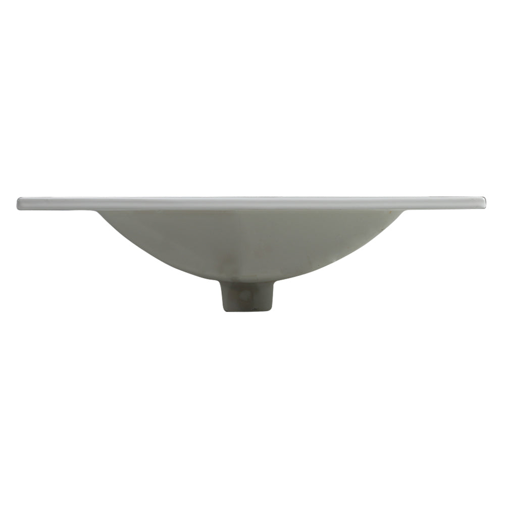 24 Inch Ceramic Vanity Top, 24"D x 18.3"W x 6.7"H, Glossy White(Only Basin)