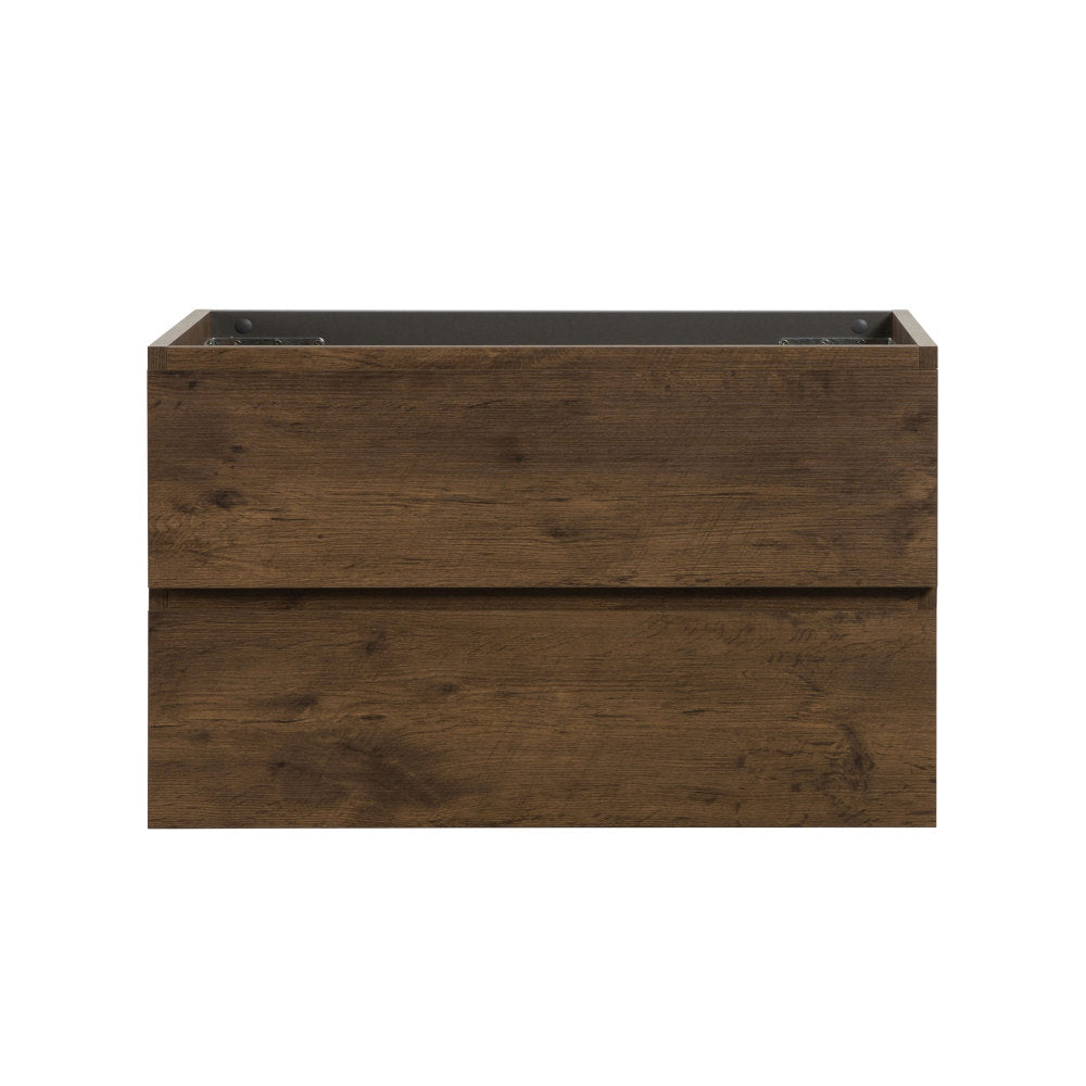 Alice-24W-102,Wall mount cabinet WITHOUT basin, Gray color, with two drawers, Pre-assembled