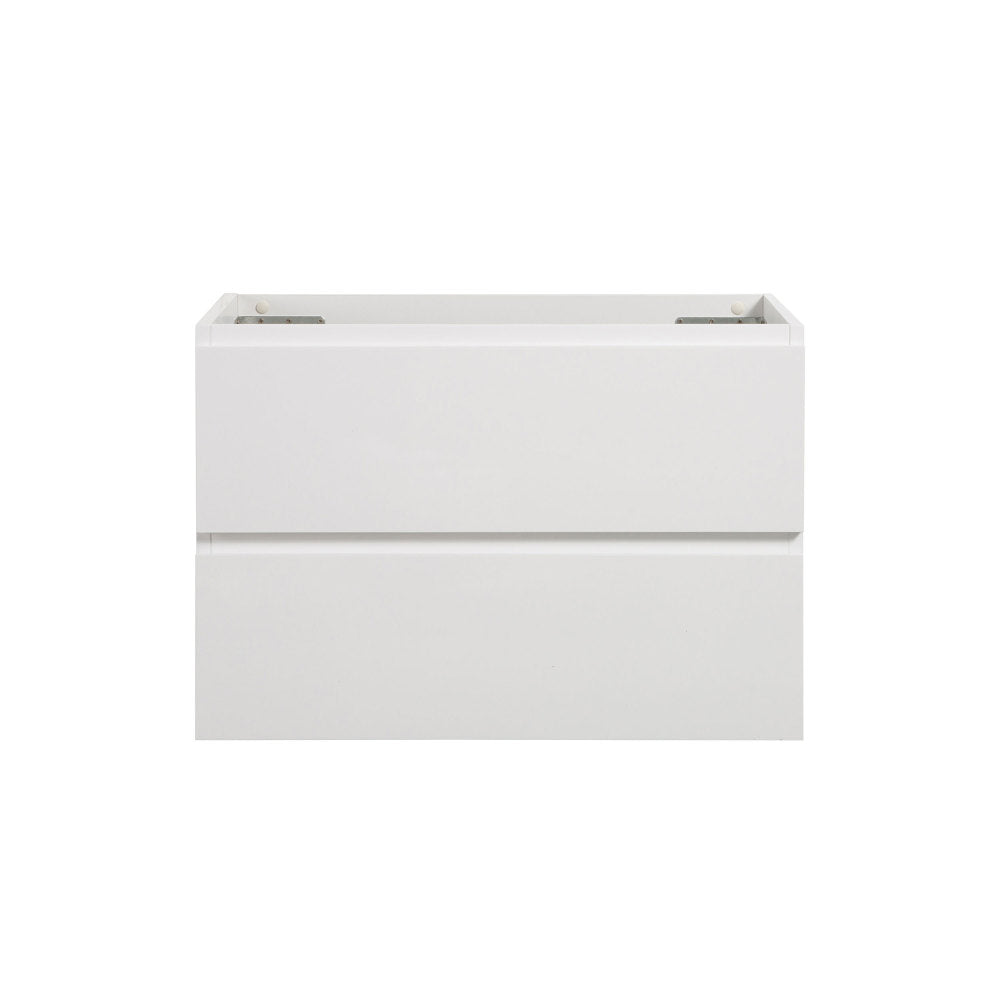 Alice-24W-102,Wall mount cabinet WITHOUT basin, Gray color, with two drawers, Pre-assembled