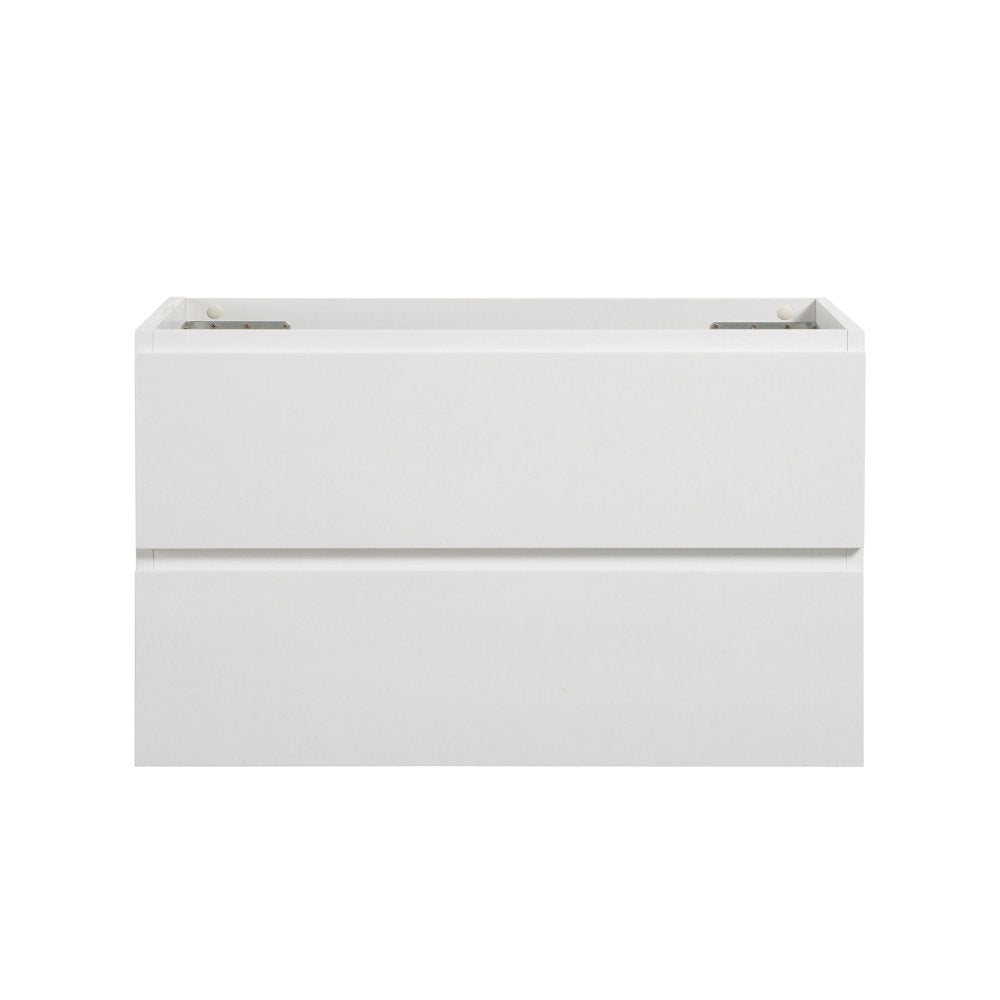 Alice-24W-102,Wall mount cabinet WITHOUT basin, Gray color, with two drawers, Pre-assembled